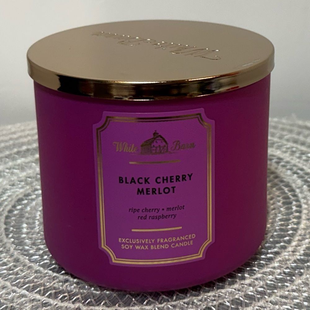 BBW Black Cherry Merlot 3 Wick Scented Candle NWT